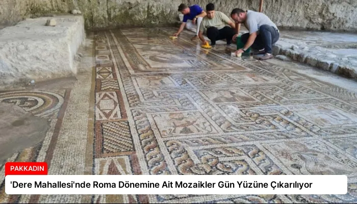 ‘Dere Mahallesi’nde Roma Dönemine Ait Mozaikler Gün Yüzüne Çıkarılıyor